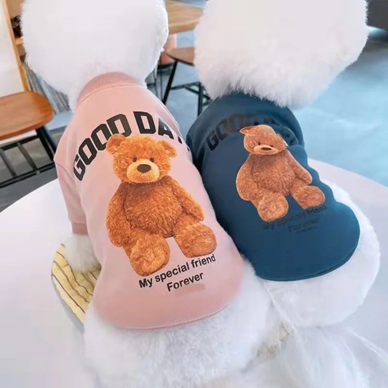 Bear Pattern Dog Clothes for Small Dogs Puppy Clothes Pet Cat Vest Poodle Teddy Bichon Yorkie Chihuahua French Bulldog Costumes