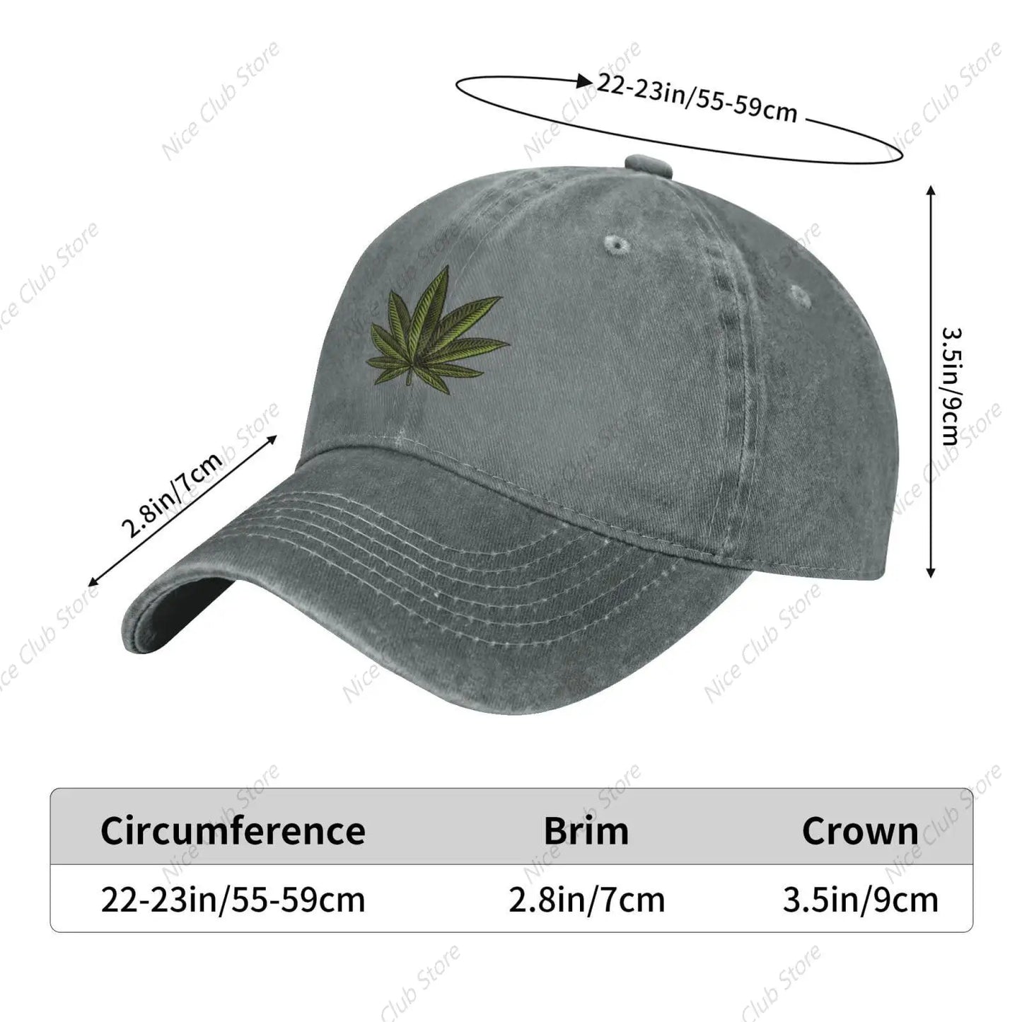 420 Cannabis Leaf Baseball Cap for Men Women Adjustable Washed Vintage Cotton
