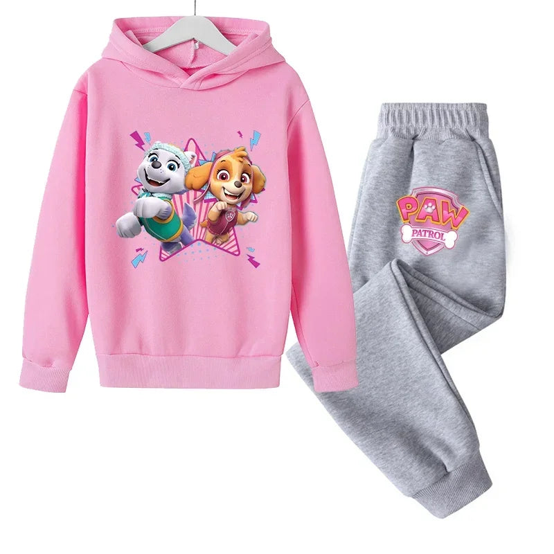 Paws Patrols Girls Suit Kids Long Sleeve Cartoon Hoodies+Long Pants 2pcs Set Child Sports Clothing Casual Girls Outfits GIFT