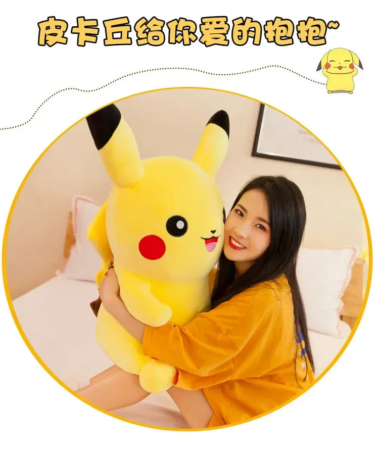 70cm Big Size Pokemon Pikachu Plush Stuffed Animal Cartoon Anime Pillow Dolls Christmas Birthday Gifts Kids Plushies