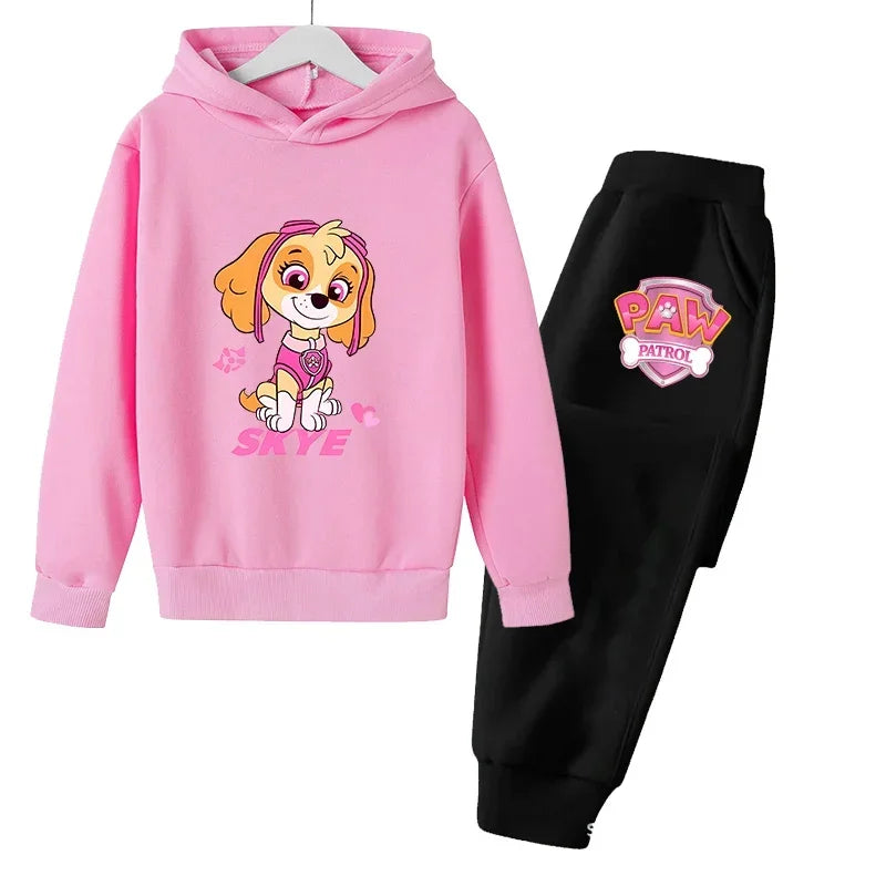 Paws Patrols Girls Suit Kids Long Sleeve Cartoon Hoodies+Long Pants 2pcs Set Child Sports Clothing Casual Girls Outfits GIFT