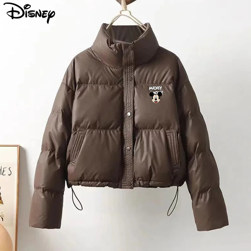 Disney New Arrival Brand Clothing Top Fashion Mickey Mouse Print Logo Loose Cardigan Winter Coat Casual Cotton-padded Jacket