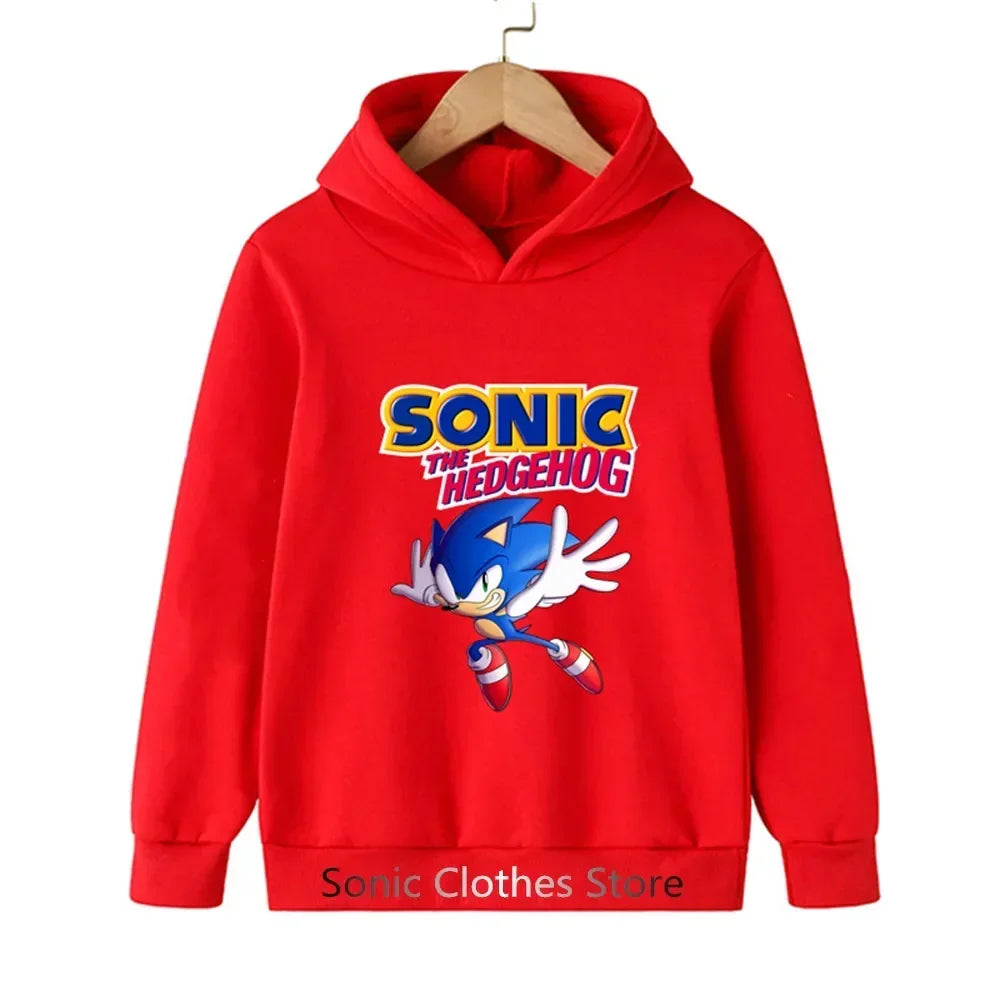 Sonic Hoodies Kids Cartoon Sonic Print.