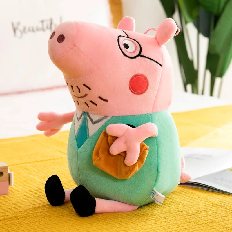 Cute Peppa Pig Plush Toy Kawaii Piggy George Piggy Daddy Piggy Mummy Cartoon Doll Children's Room Decoration Throw Pillow