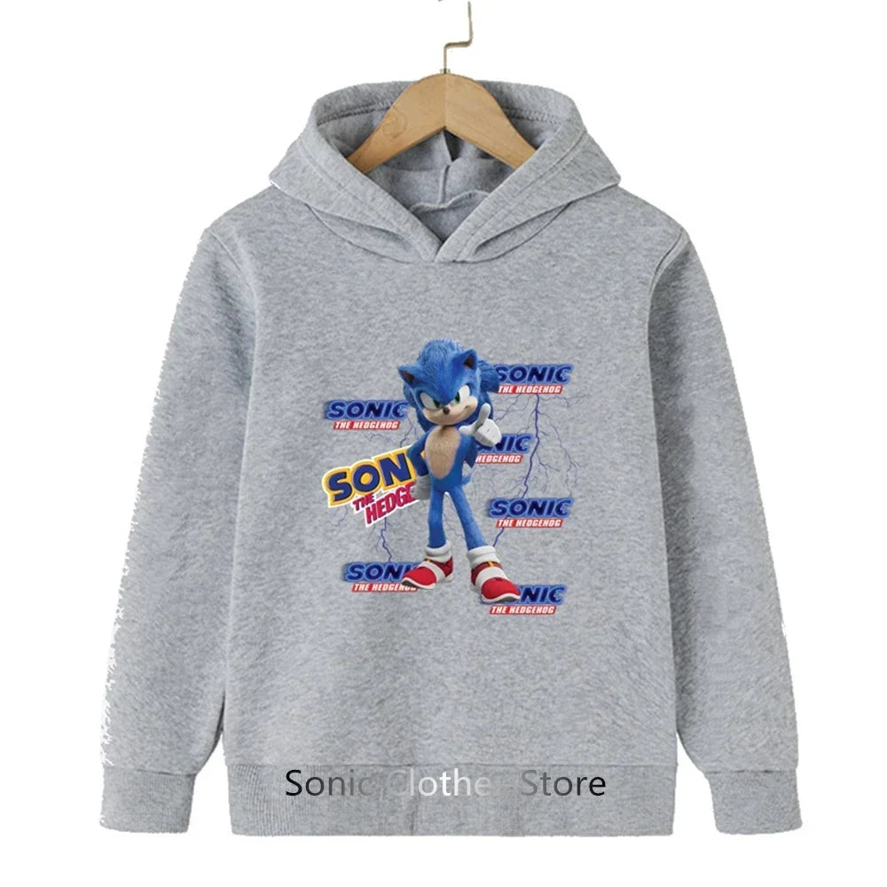 Sonic Hoodies Kids Cartoon Sonic Print.