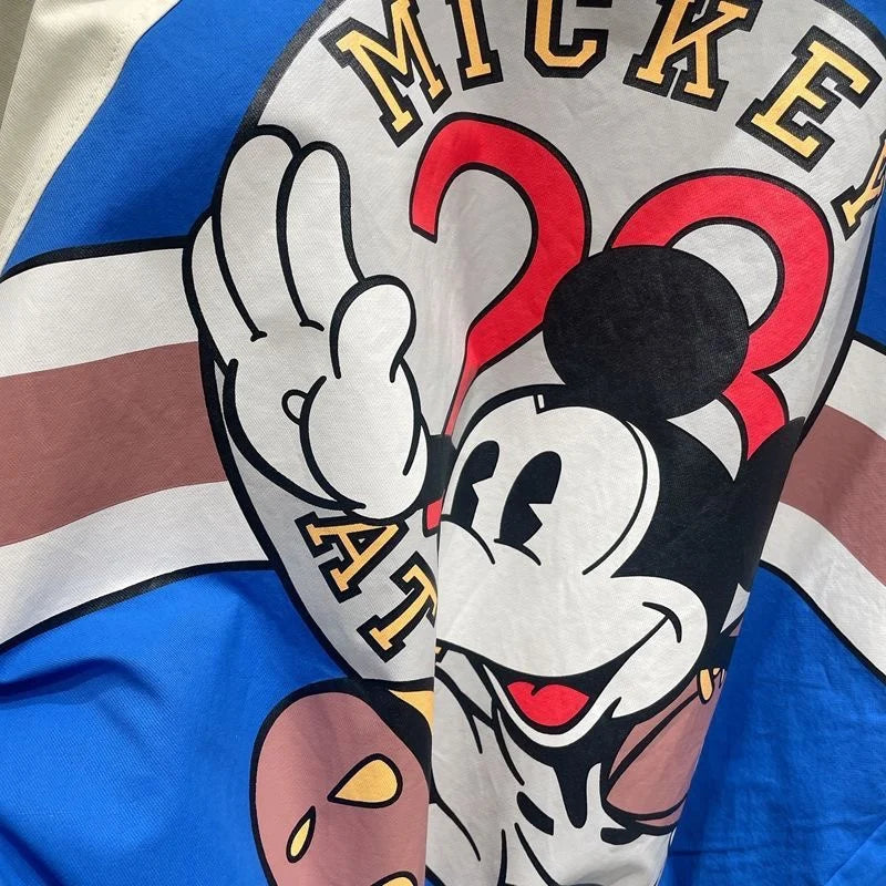 Disney 2022 New Arrival Top Fashion Autumn Cotton Loose Casual Cartoon Mickey Mouse Print Jacket Brand Clothing Zipper Coats
