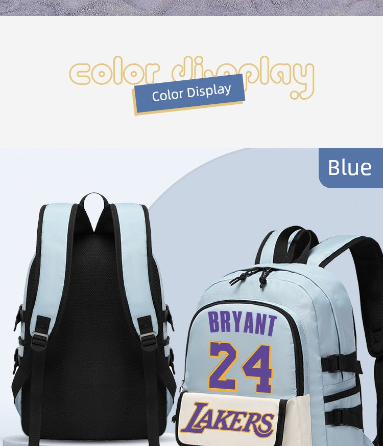 NBA Joint Name New Arrival Large Capacity Schoolbag Boys Primary School Students Kids Niche Style Kobe Star James Men's Lightweight