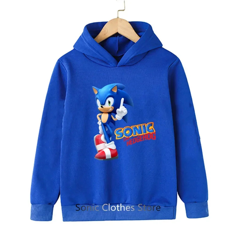 Sonic Hoodies Kids Cartoon Sonic Print.