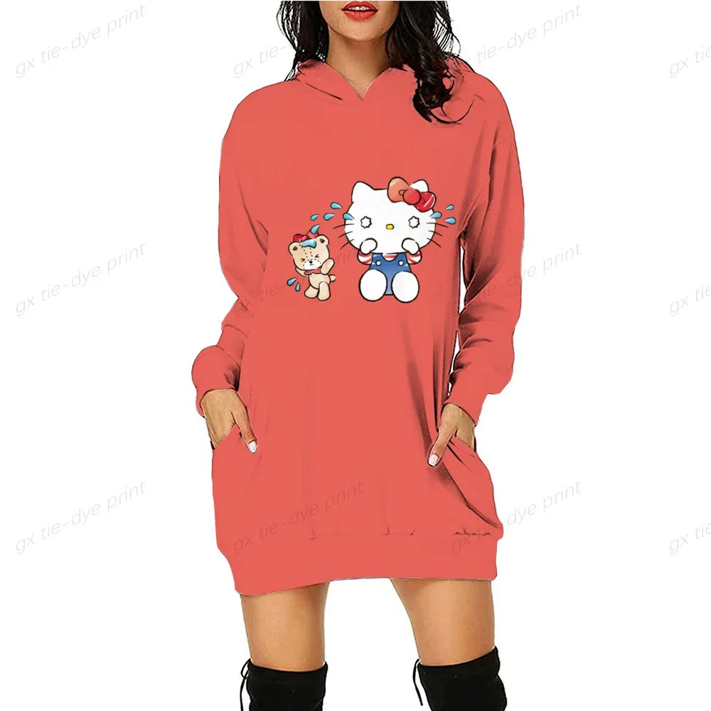 HELLO KITTY Fashion Long Sweatshirts.