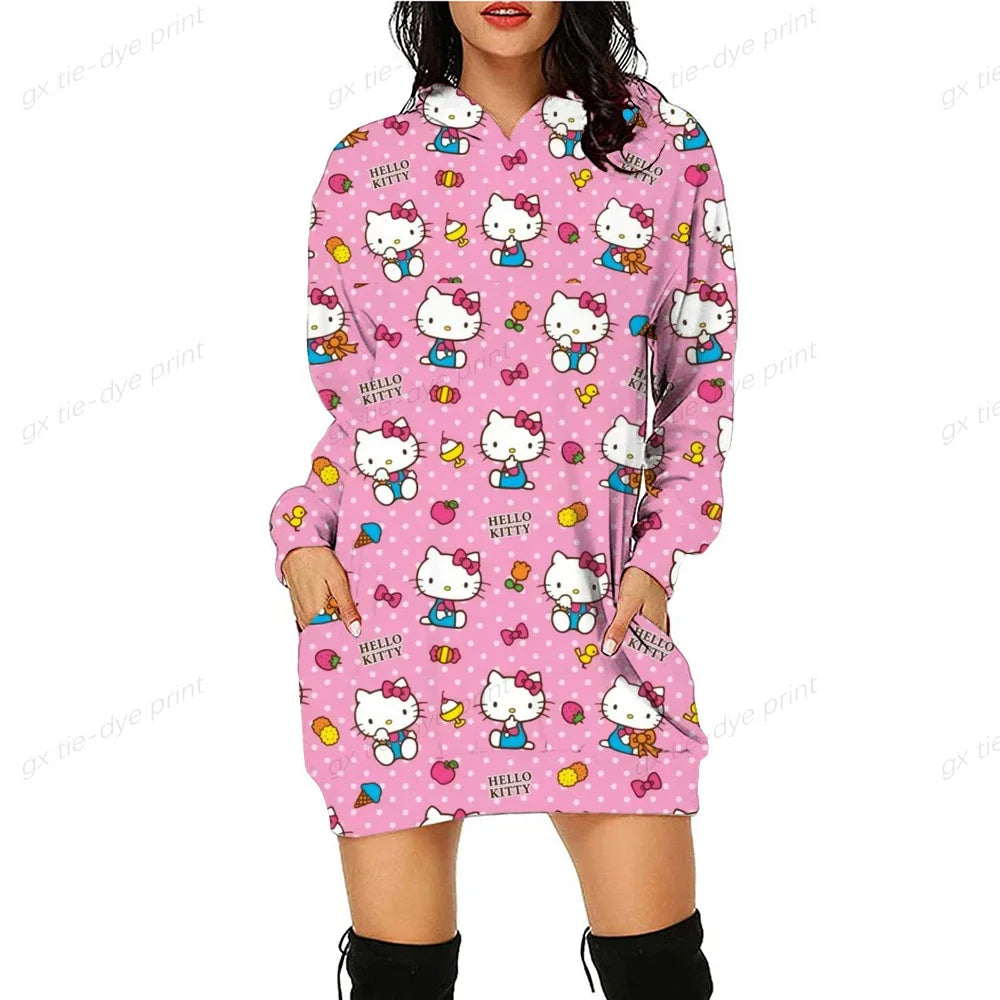 HELLO KITTY Fashion Long Sweatshirts.