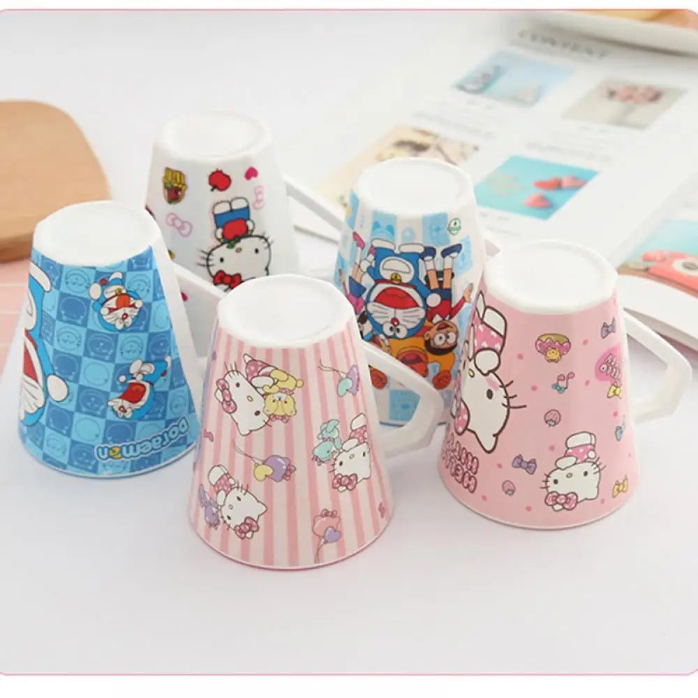 Washing Cup Kawaii Sanrio Hello Kitty Kit Anime Figure My Melody 350Ml Water Cup Brush Teeth Gargle Household Child Student Cute