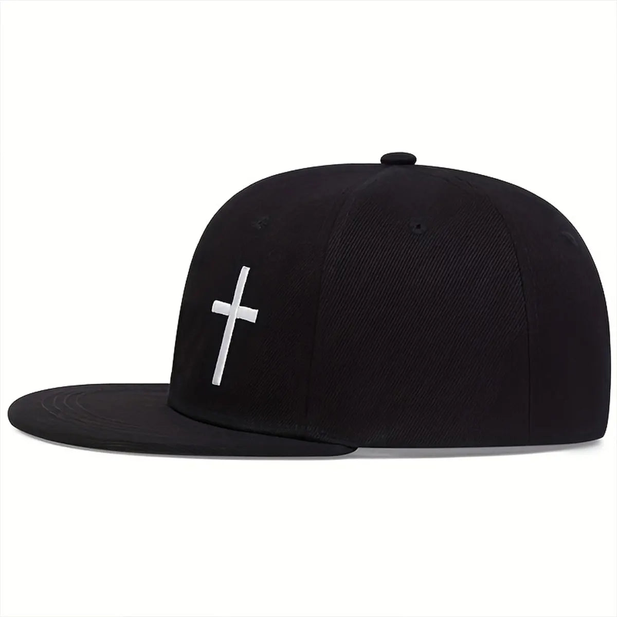 Men's one-piece unisex hat with cross embroidery, suitable for hip hop style, adjustable for outdoor use, provides sun protection, ideal for leisure activities in spring and autumn, travel, tourism, and beach vacations.