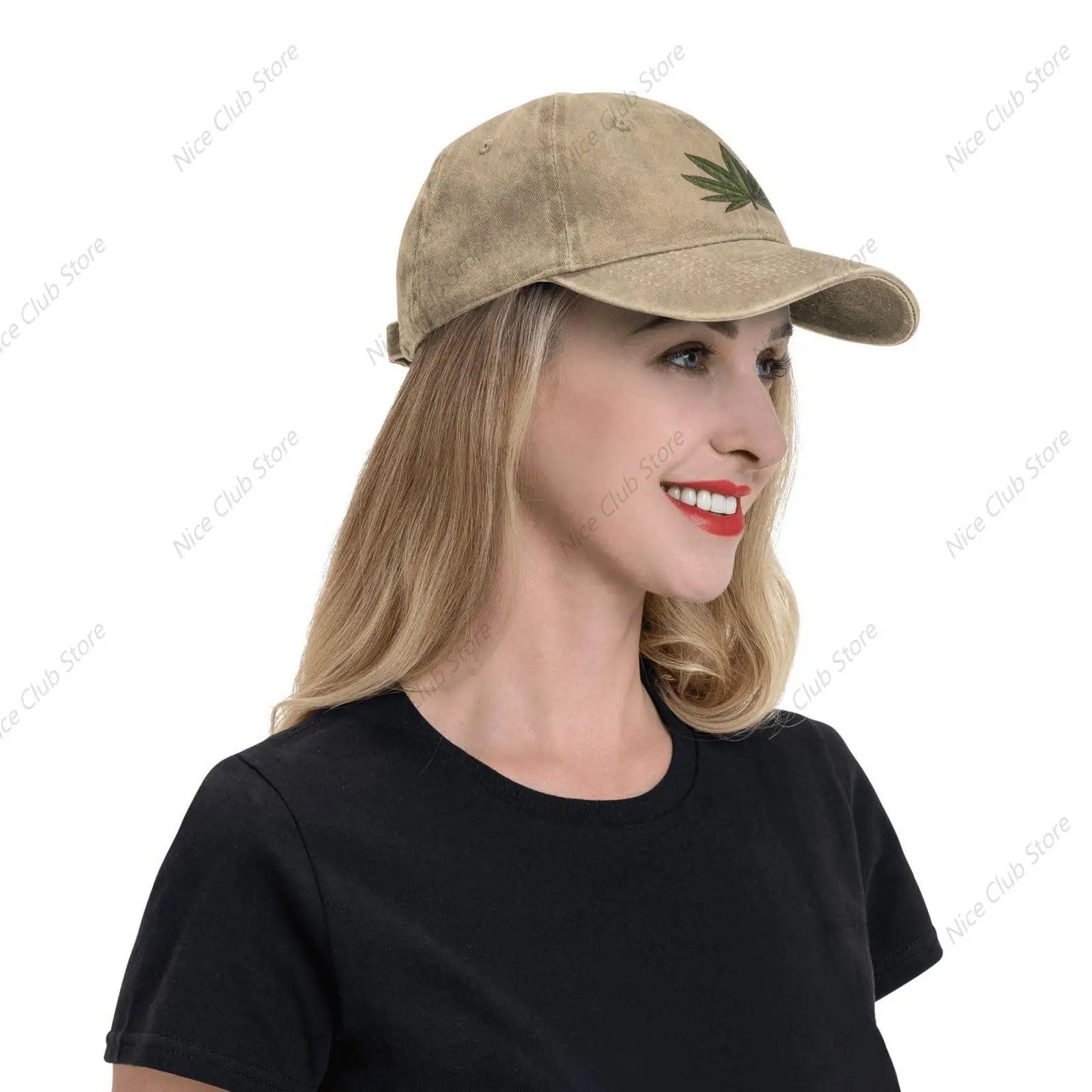 420 Cannabis Leaf Baseball Cap for Men Women Adjustable Washed Vintage Cotton