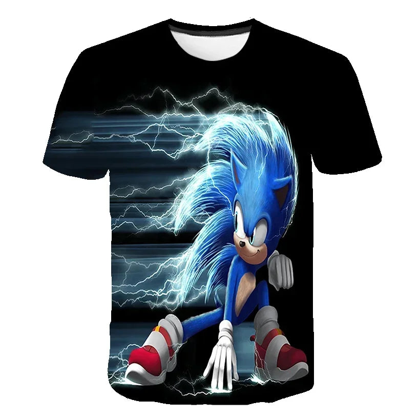 Sonic T Shirt Cartoon Game Short Sleeve Boys Girls.