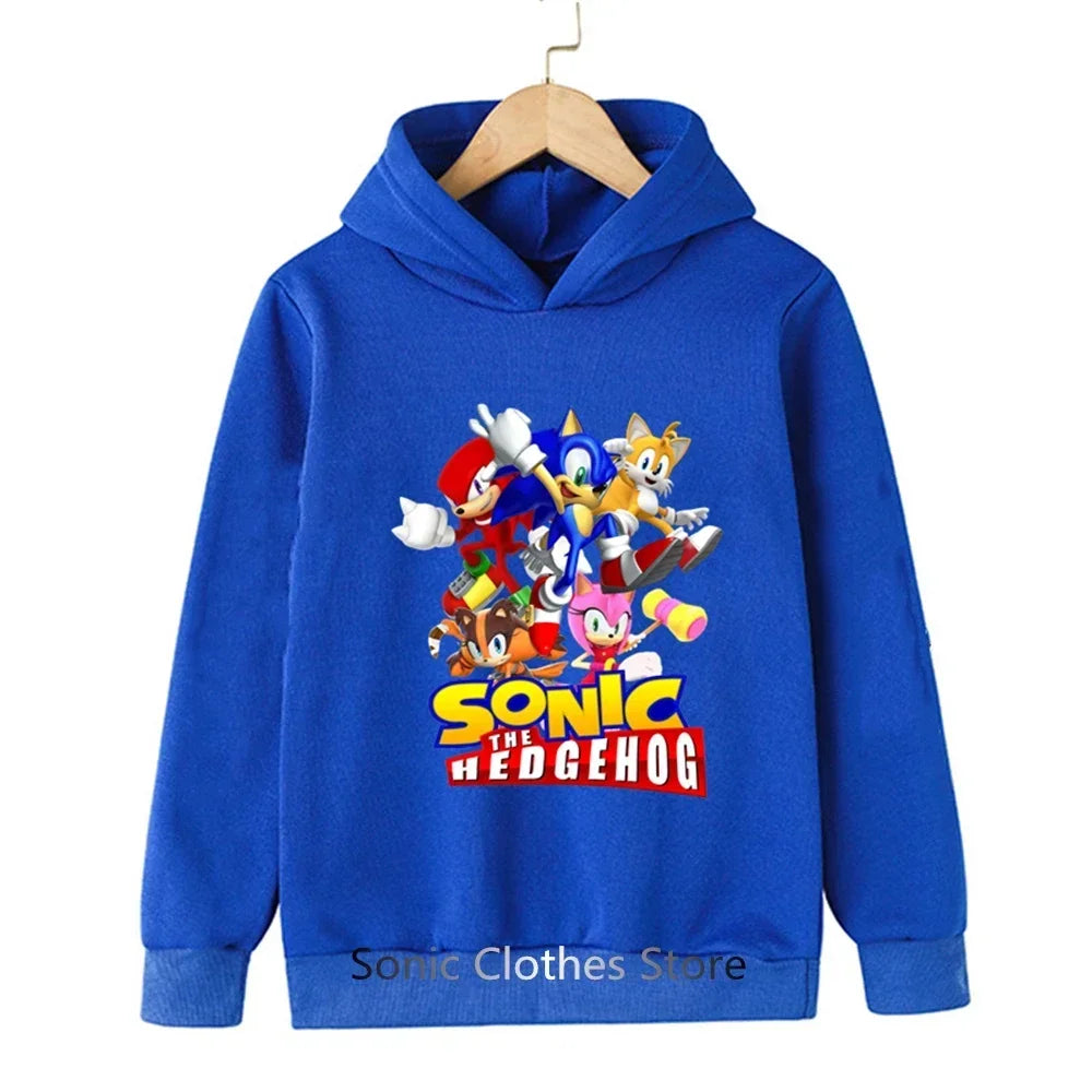 Sonic Hoodies Kids Cartoon Sonic Print.