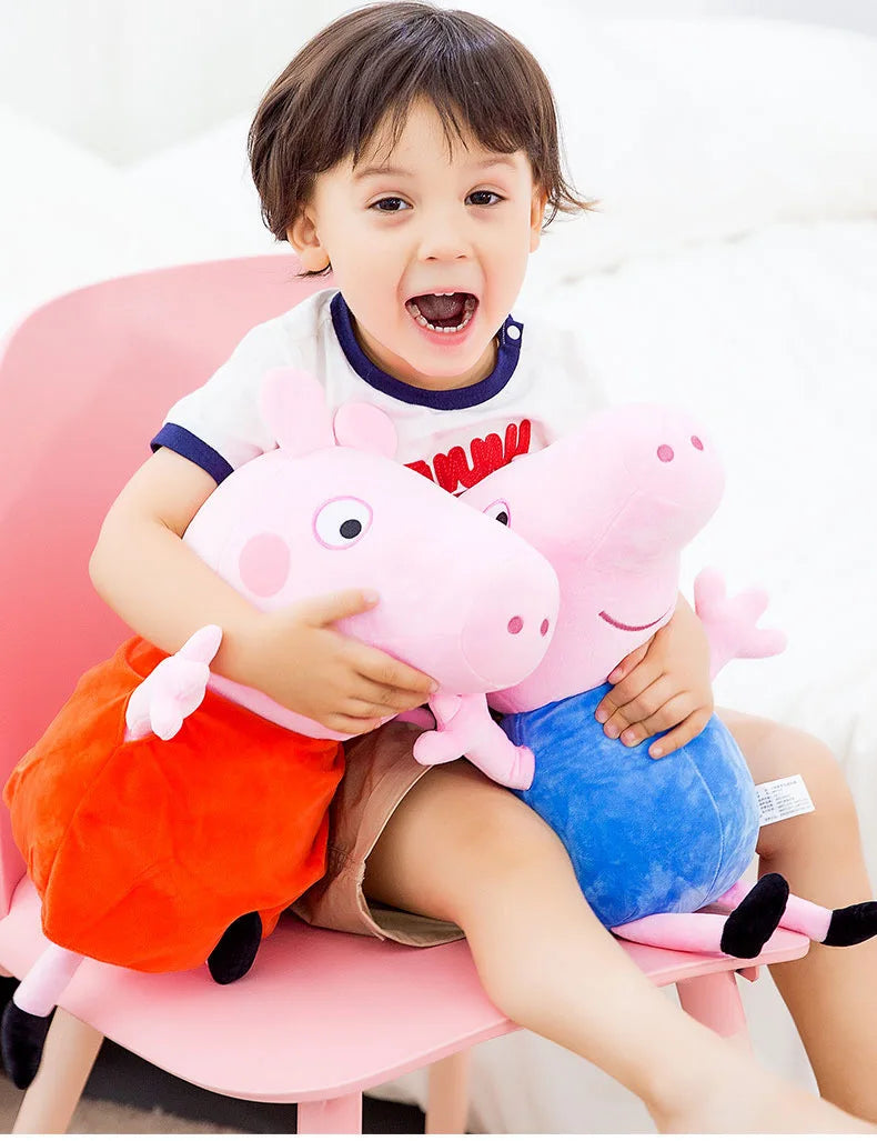 Cute Peppa Pig Plush Toy Kawaii Piggy George Piggy Daddy Piggy Mummy Cartoon Doll Children's Room Decoration Throw Pillow