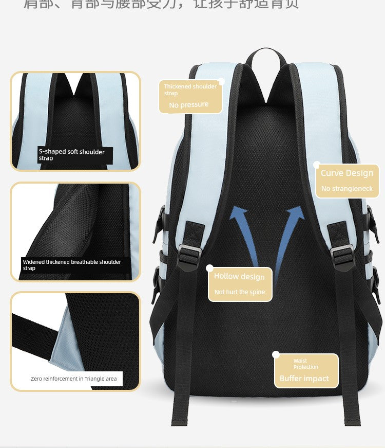 NBA Joint Name New Arrival Large Capacity Schoolbag Boys Primary School Students Kids Niche Style Kobe Star James Men's Lightweight