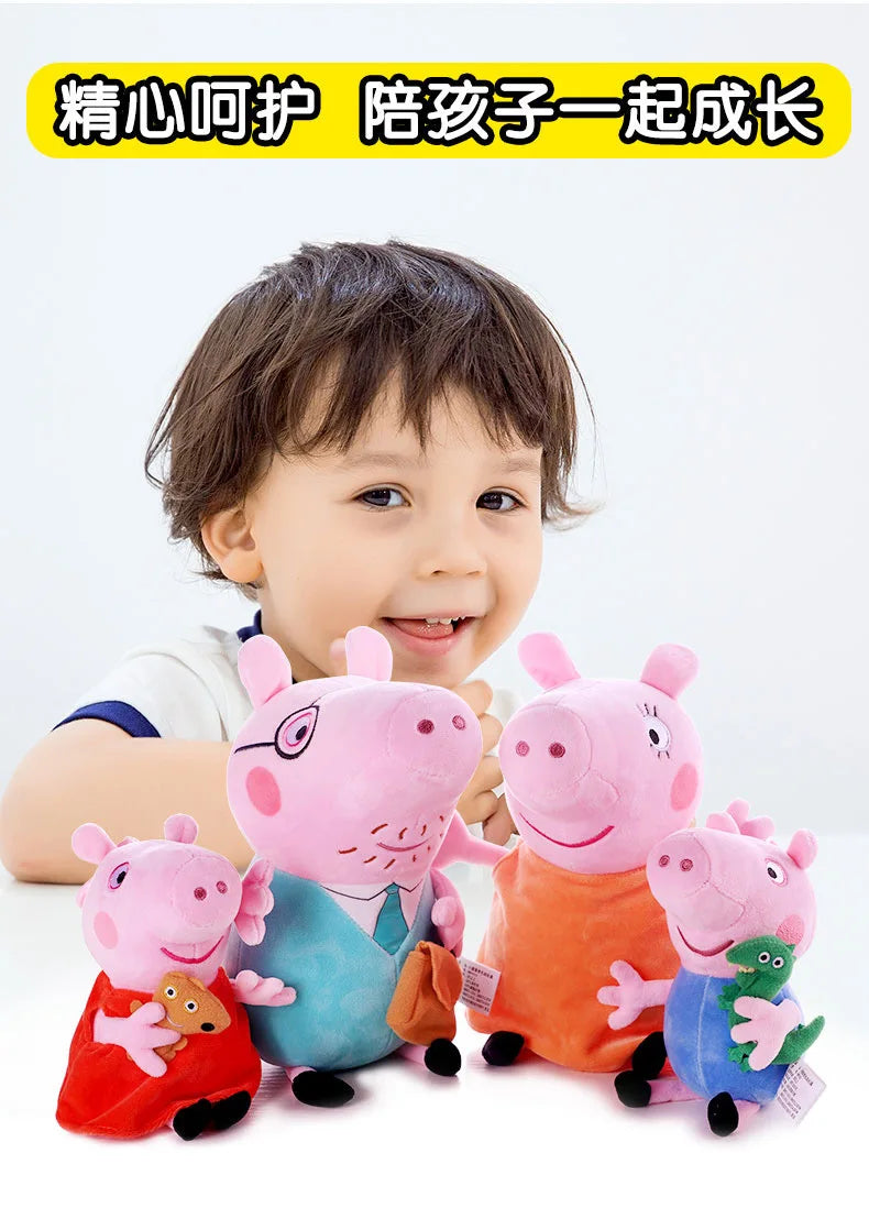 Cute Peppa Pig Plush Toy Kawaii Piggy George Piggy Daddy Piggy Mummy Cartoon Doll Children's Room Decoration Throw Pillow