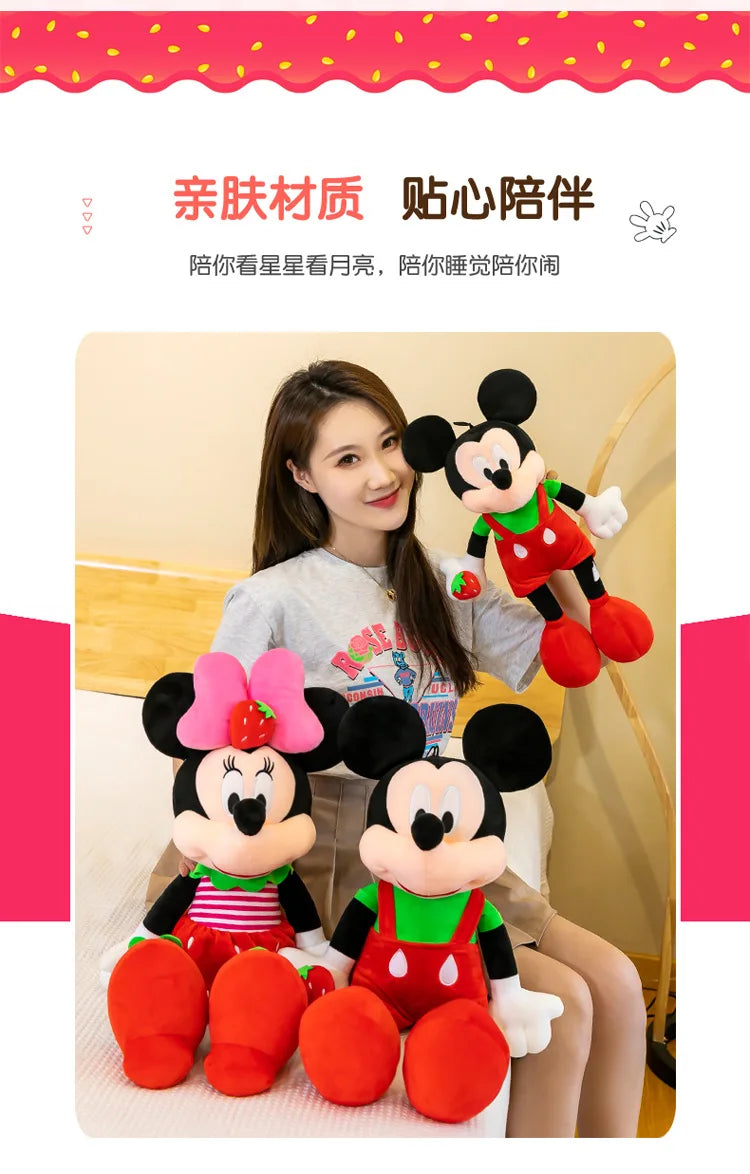 Disney Cute Plushies Mickey Minnie Doll Mickey Mouse Pillow Children's Plush Toy stuffed Big Doll Wedding Gift for Girls Kids