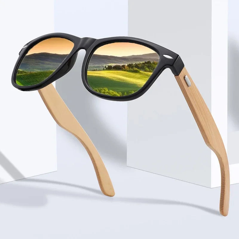 Men's Ultraviolet Sunglasses Classic Driving Riding UV400 Sports Sun Glasses Eyewear Wooden Bamboo Eyeglasses