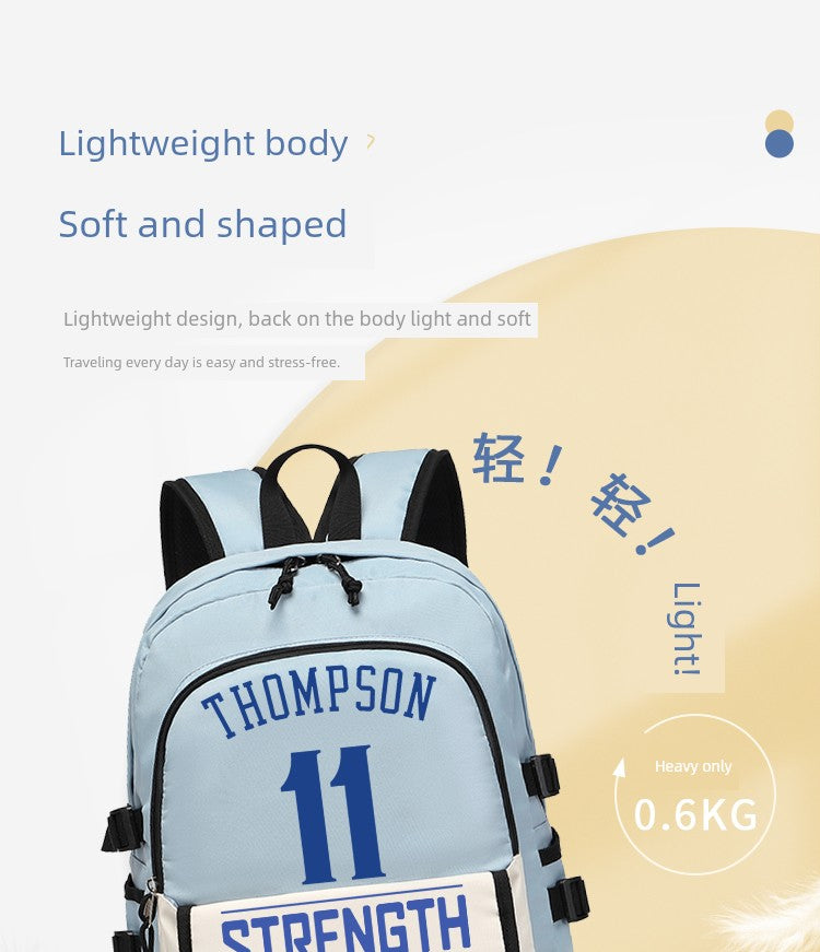 NBA Joint Name New Arrival Large Capacity Schoolbag Boys Primary School Students Kids Niche Style Kobe Star James Men's Lightweight