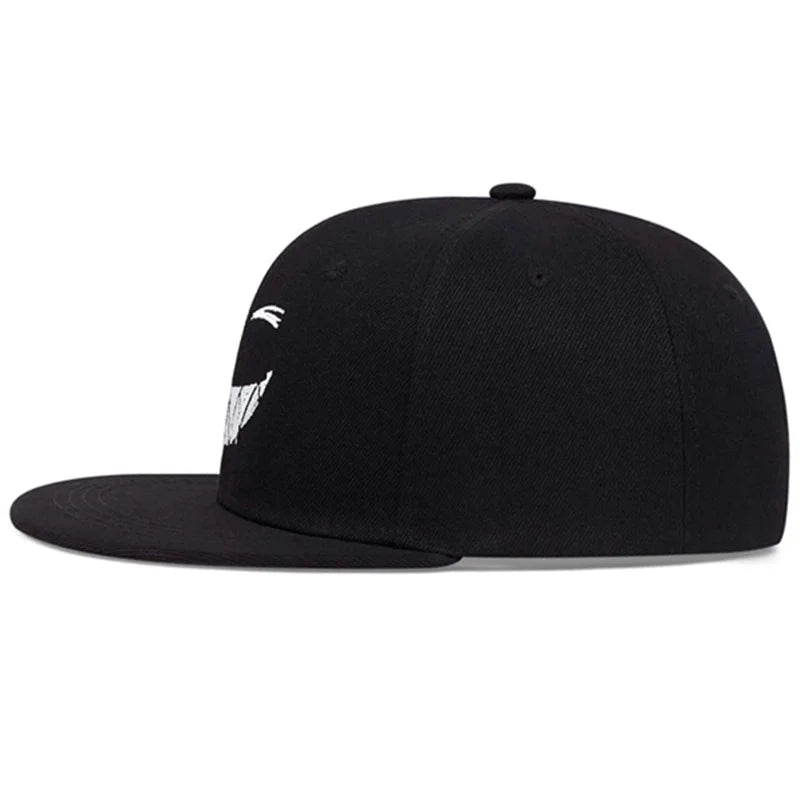 Men's One-Piece Unisex Smiling Face Embroidered Hip Hop Hat, Adjustable for Outdoor Sun Protection, Leisure Wear for Spring, Autumn, Travel, and Beach Vacations.