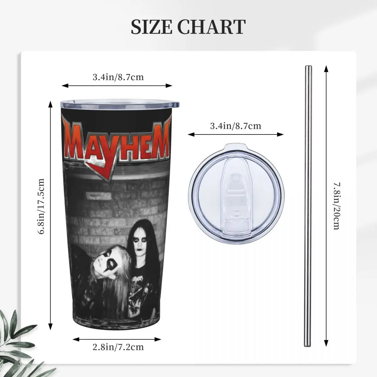 Mayhem Band Member Dead Varg Tumbler 20oz
