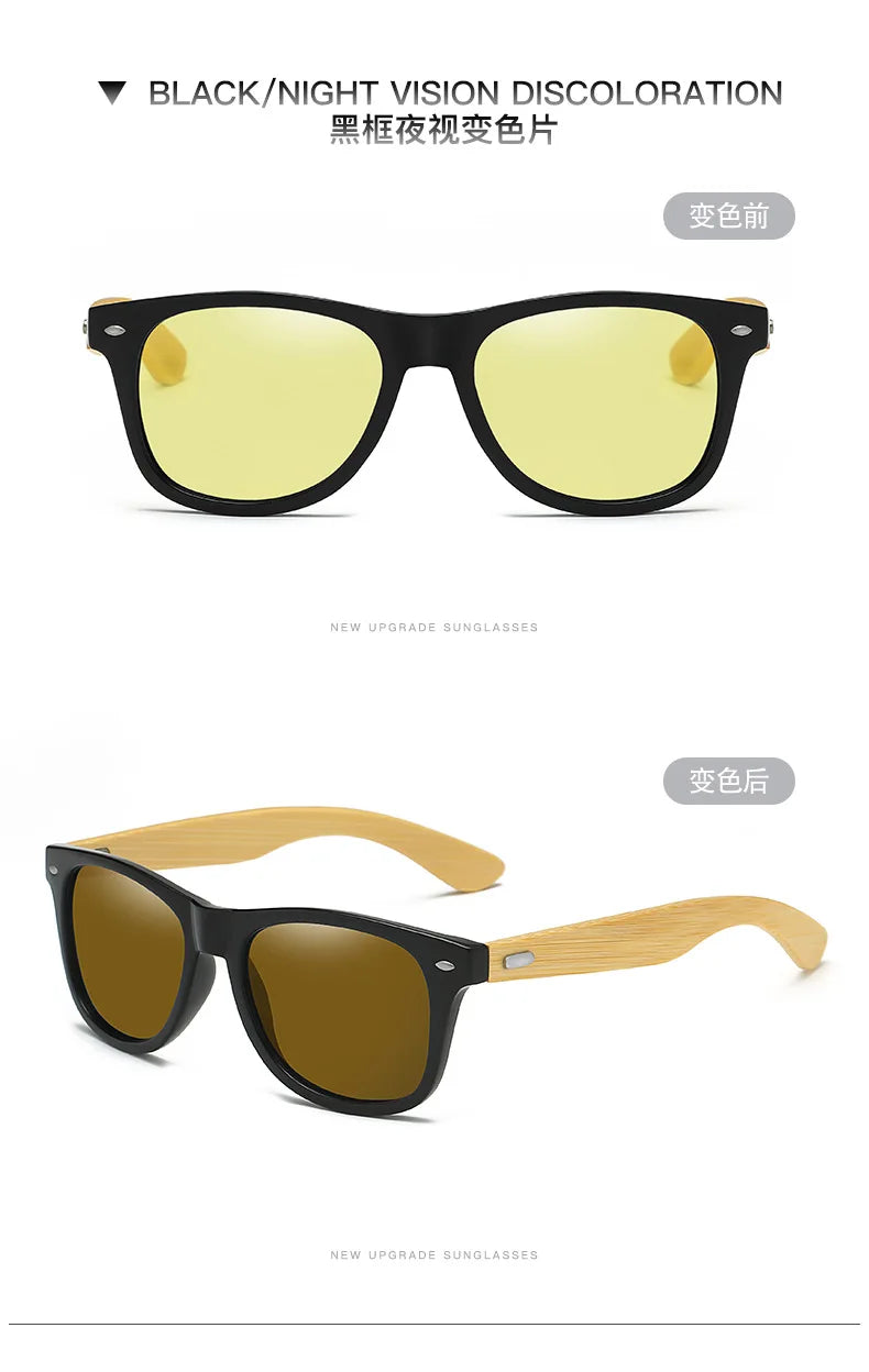 Men's Ultraviolet Sunglasses Classic Driving Riding UV400 Sports Sun Glasses Eyewear Wooden Bamboo Eyeglasses