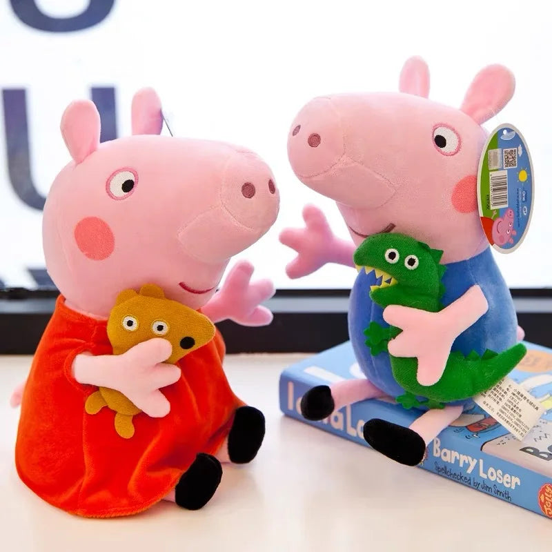 Cute Peppa Pig Plush Toy Kawaii Piggy George Piggy Daddy Piggy Mummy Cartoon Doll Children's Room Decoration Throw Pillow
