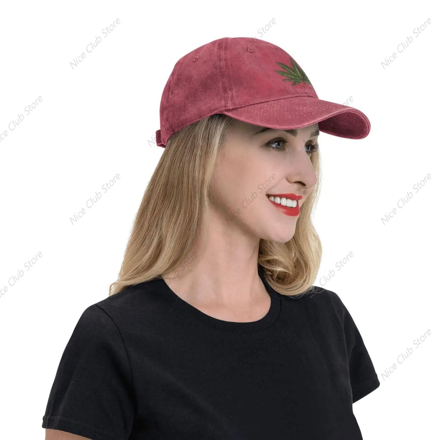 420 Cannabis Leaf Baseball Cap for Men Women Adjustable Washed Vintage Cotton