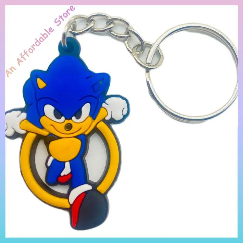 New Sonic The Hedgehog Key Chain Pendant Key Chain Hangings Pvc Japanese Anime Key Ring Schoolbag Decoration