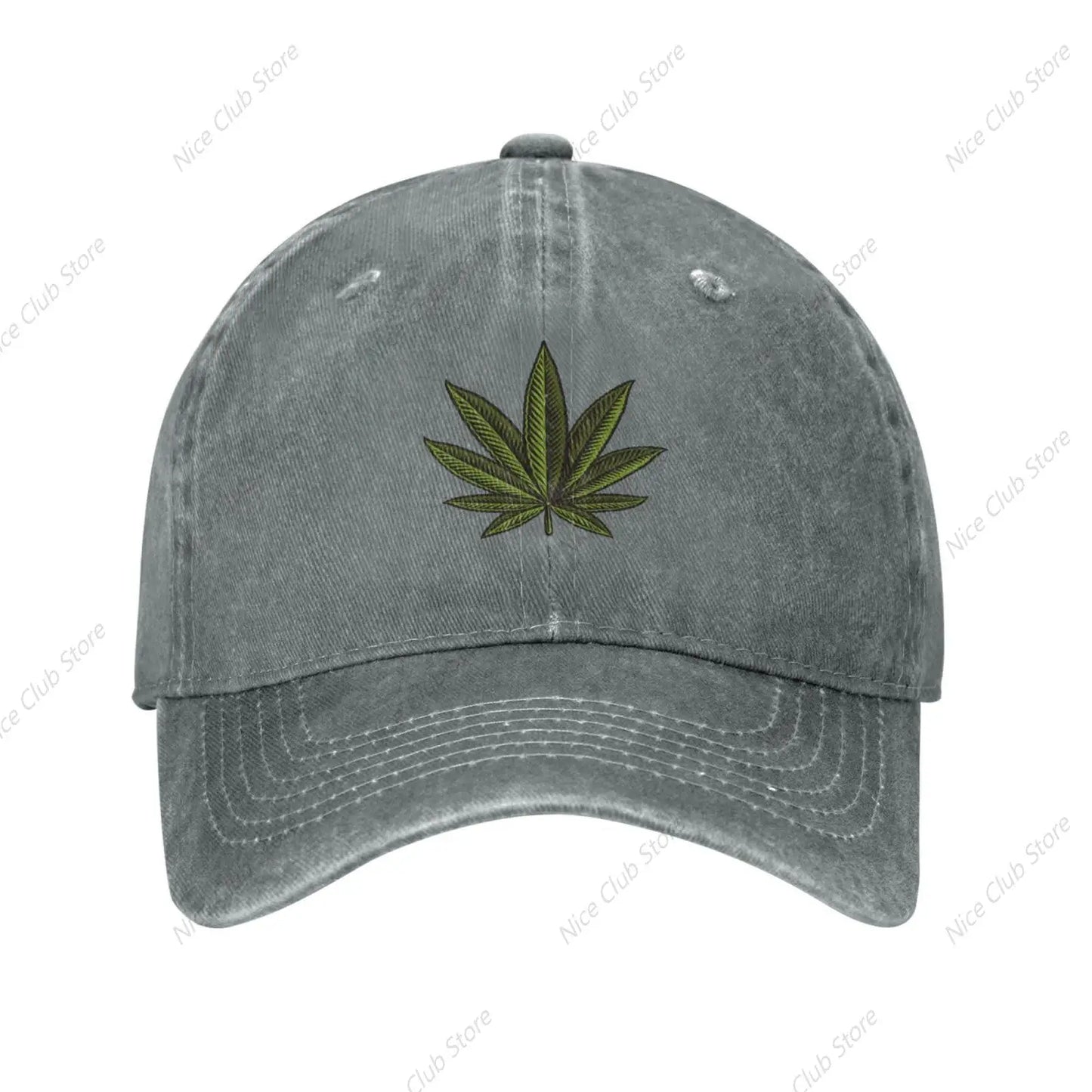 420 Cannabis Leaf Baseball Cap for Men Women Adjustable Washed Vintage Cotton