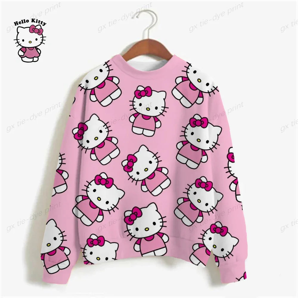 autumn Hoodies HELLO KITTY Oversized Sweatshirt.