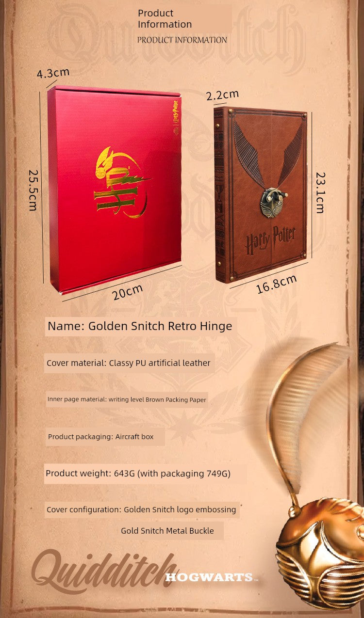 Harry Potter Hard Leather Hinge Thread-Mounted Diary