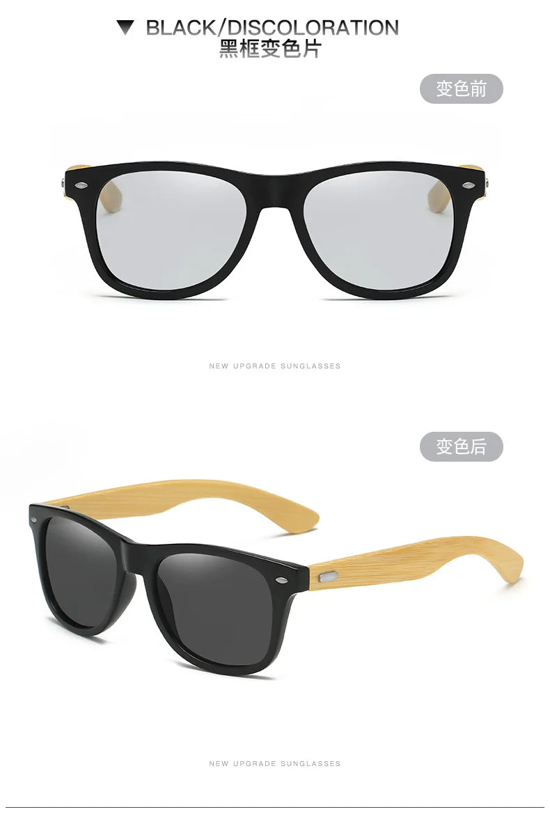 Men's Ultraviolet Sunglasses Classic Driving Riding UV400 Sports Sun Glasses Eyewear Wooden Bamboo Eyeglasses