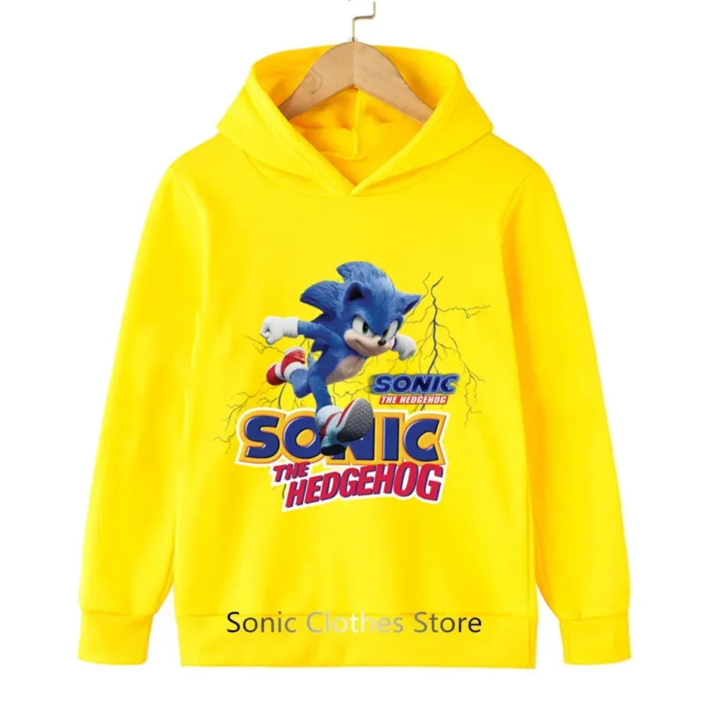 Sonic Hoodies Kids Cartoon Sonic Print.