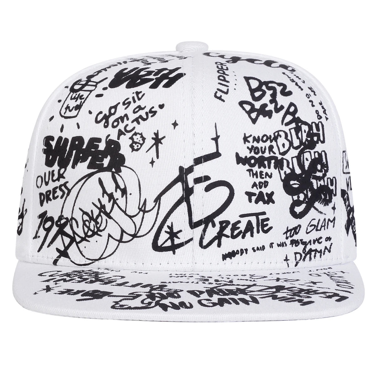 MENS 88 Letter Graffiti' Hip Hop Hat, one-piece and adjustable, perfect for outdoor sun protection. It's ideal for leisure activities, as well as spring and autumn travel, or vacationing.