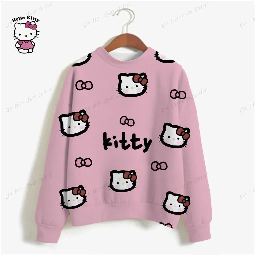 autumn Hoodies HELLO KITTY Oversized Sweatshirt.