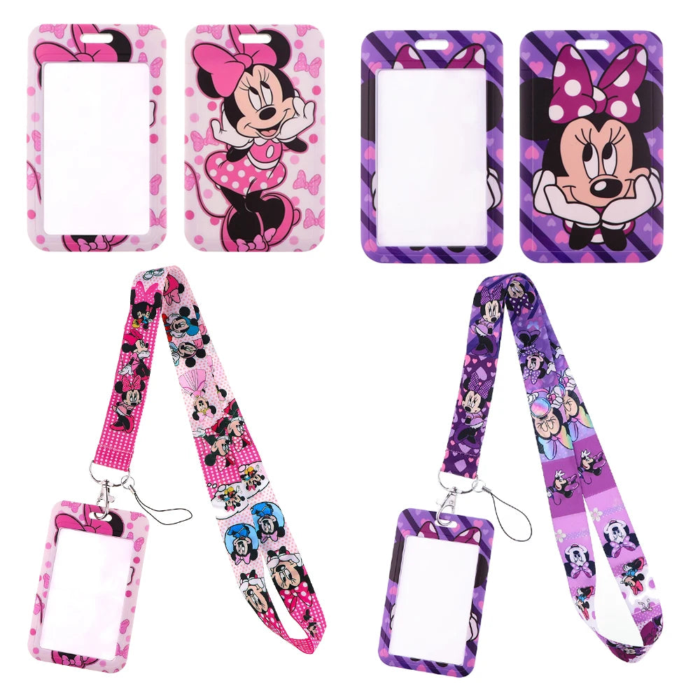 DISNEY Minnie Mouse Keychain Lanyard ID Badge Holder