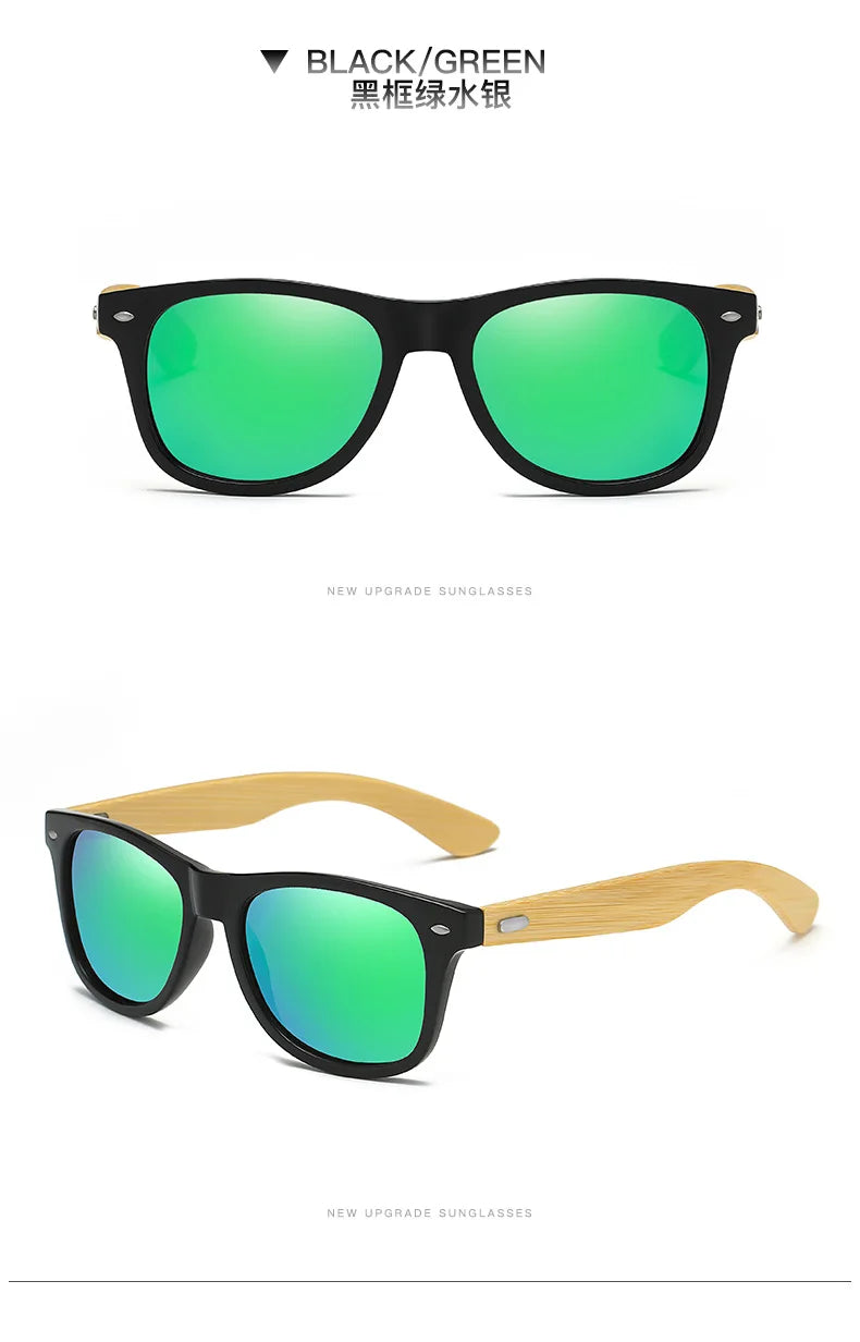 Men's Ultraviolet Sunglasses Classic Driving Riding UV400 Sports Sun Glasses Eyewear Wooden Bamboo Eyeglasses