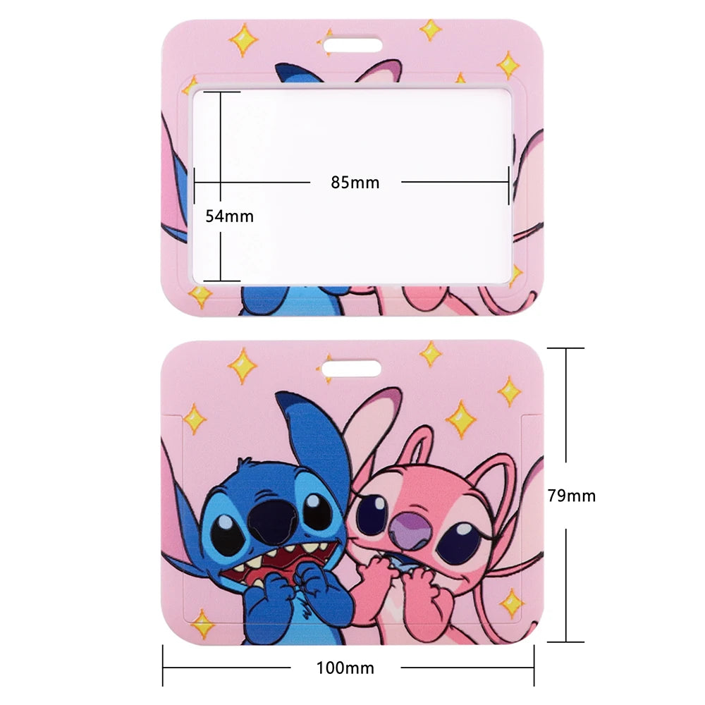 Stitch Mickey Keychain Student IC ID Card Badge Holder Yoda Retractable Nurse Badge Reel Clip Accessory Friend Kids Gift