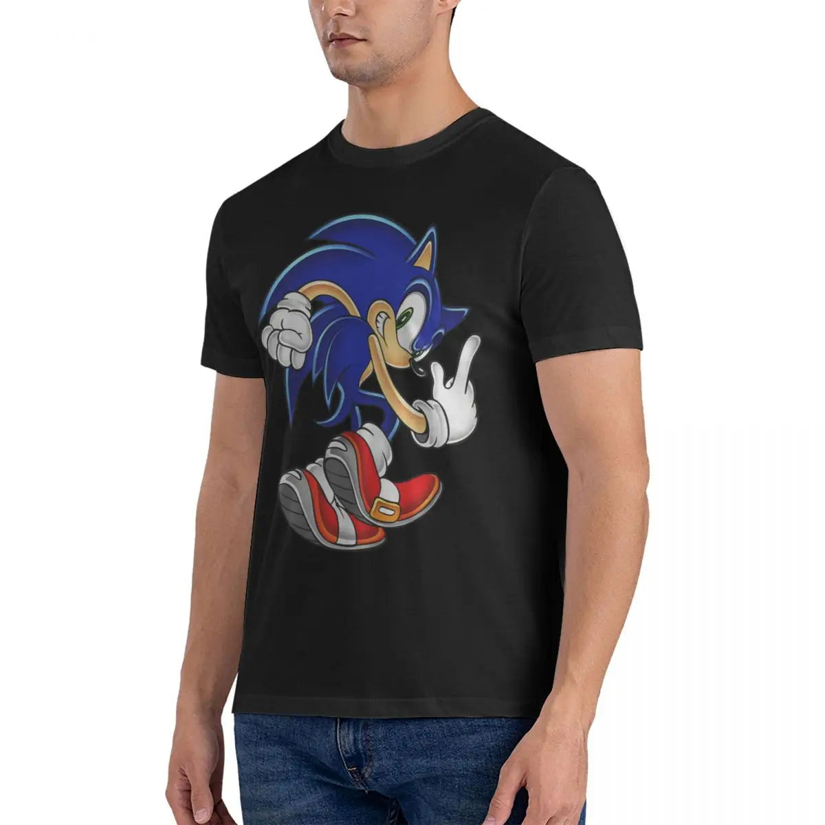Men Running Boom Sonic-c The Hedgehog T=Shirt.