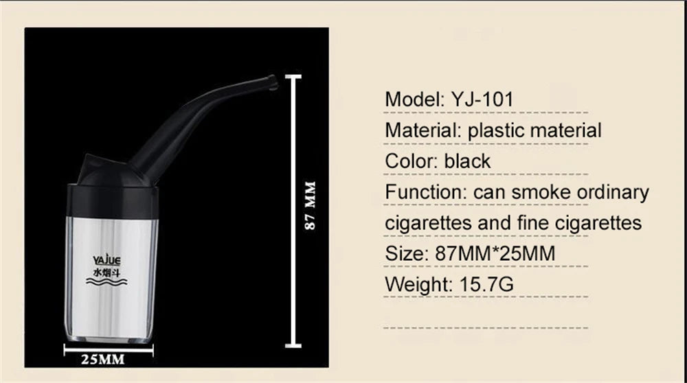 Mini Water Cigarette Pipe Washable Cigarette Holder Filter Portable Multiple Hookah Tobacco Pipe Smoking Tools For Men's Gift