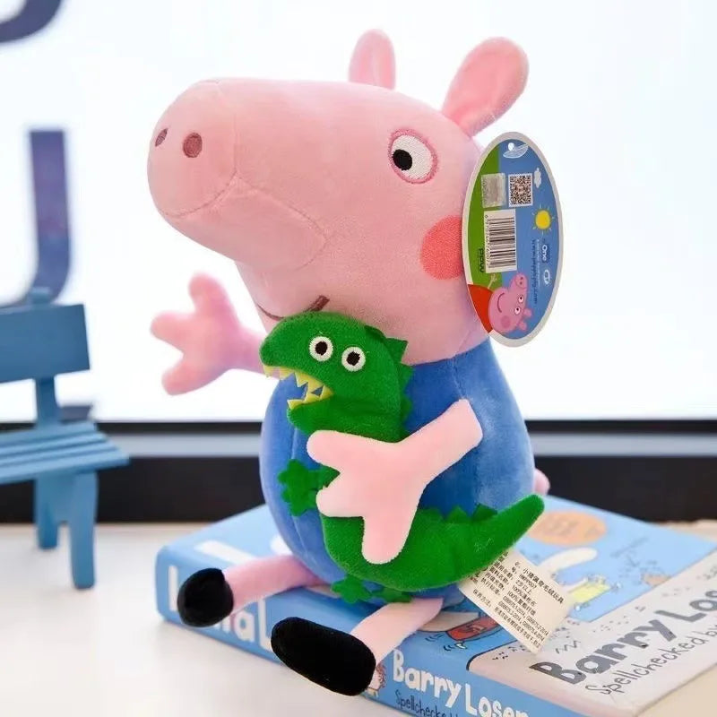 Cute Peppa Pig Plush Toy Kawaii Piggy George Piggy Daddy Piggy Mummy Cartoon Doll Children's Room Decoration Throw Pillow