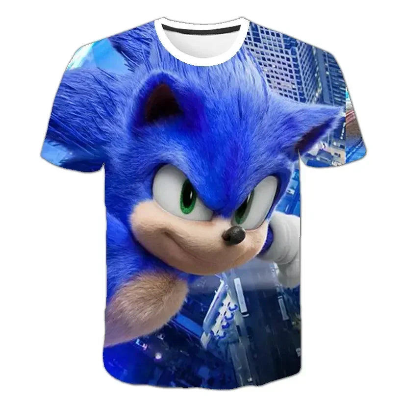 Sonic T Shirt Cartoon Game Short Sleeve Boys Girls.