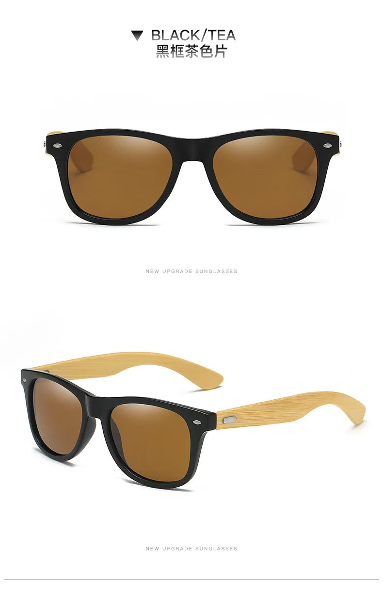 Men's Ultraviolet Sunglasses Classic Driving Riding UV400 Sports Sun Glasses Eyewear Wooden Bamboo Eyeglasses