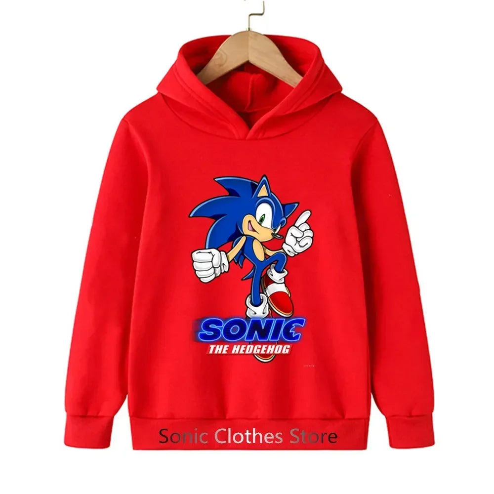 Sonic Hoodies Kids Cartoon Sonic Print.
