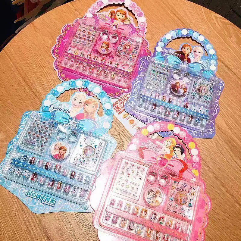 Hello Kitty Nails Decal Kawaii Kuromi Anime Strawberry Bear Kids Elsa Princess Cartoon Ring Stickers Set Toys Gifts