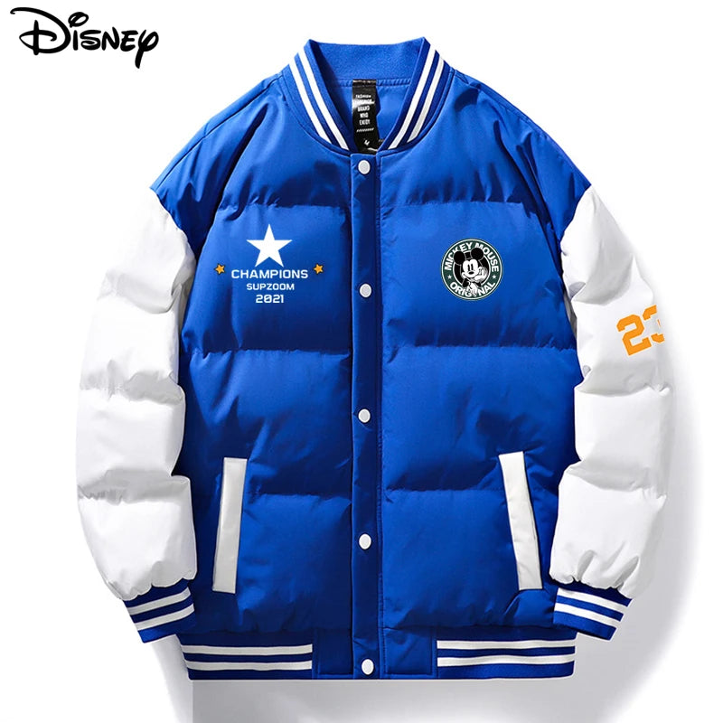 Disney New Arrival Brand Clothing Top Fashion Mickey Mouse Print Logo Loose Cardigan Winter Coat Casual Cotton-padded Jacket