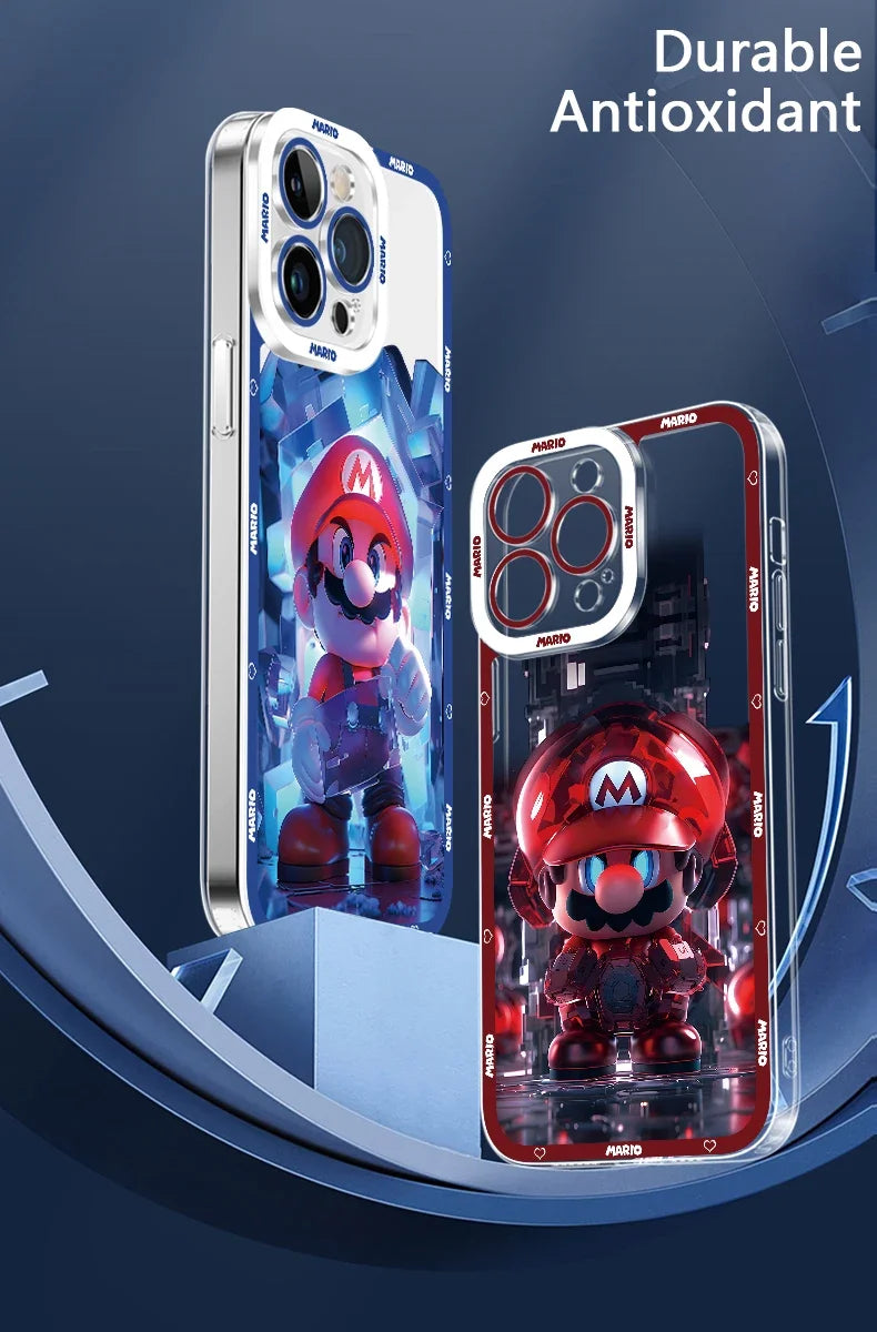 Super M-Marios Bros Clear Case for Samsung Galaxy S23 S22 Ultra S21 S20 FE S10 Plus Note 20 10 9 A32 A52S A52 A72 Silicone Cover
